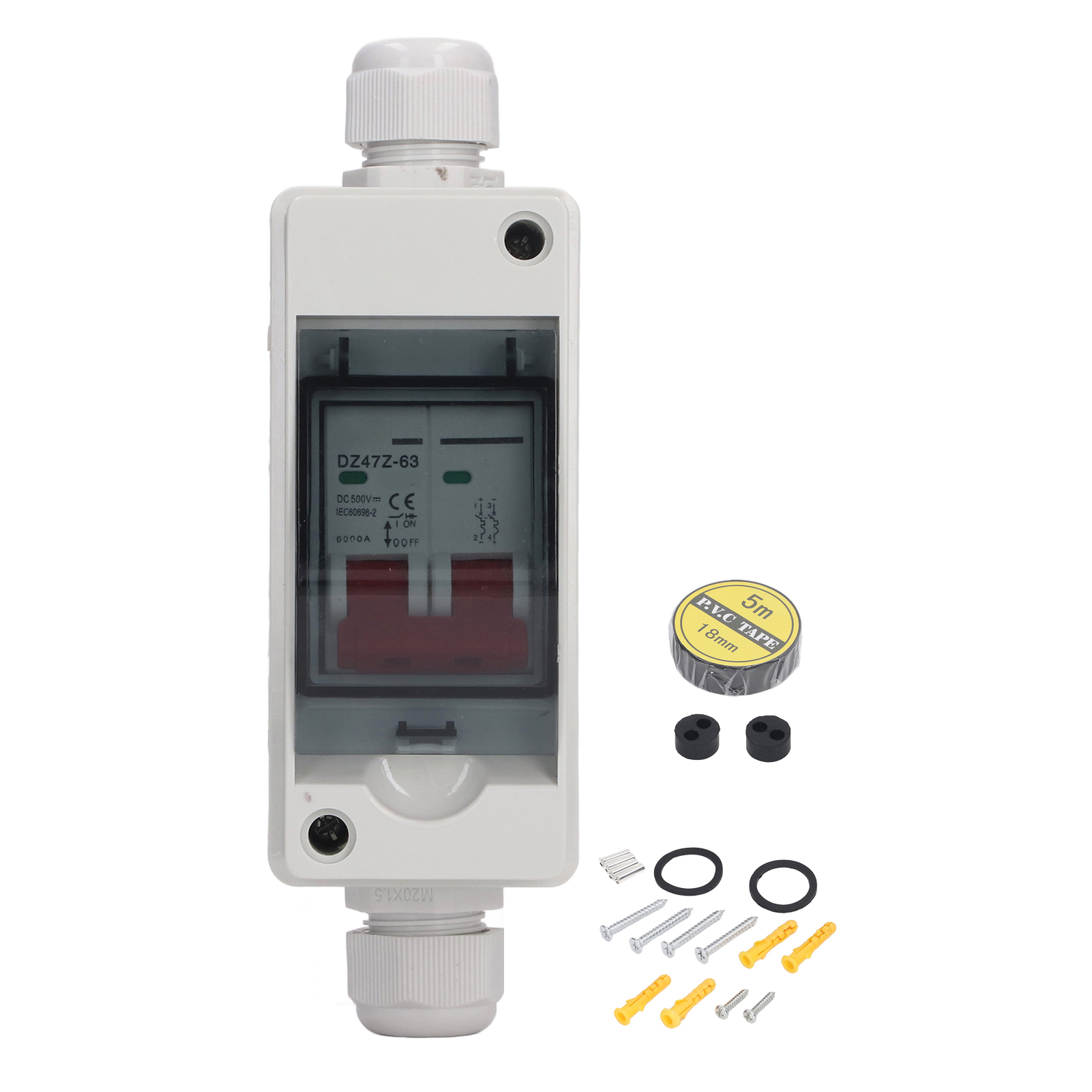 63a Solar-pv-abschaltschalter, Ip65 Wasserdichter Miniatur-leistungsschalterkasten, Dc 500 V, Für Wohnmobile