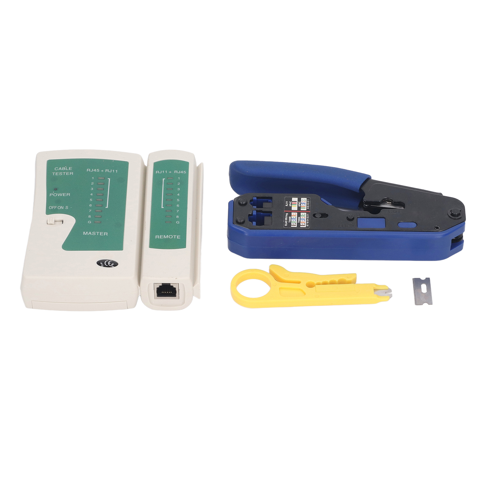 Rj45-crimpwerkzeug-set Für Cat5- Und Cat6-kabelverbinder, Gerader Stecker