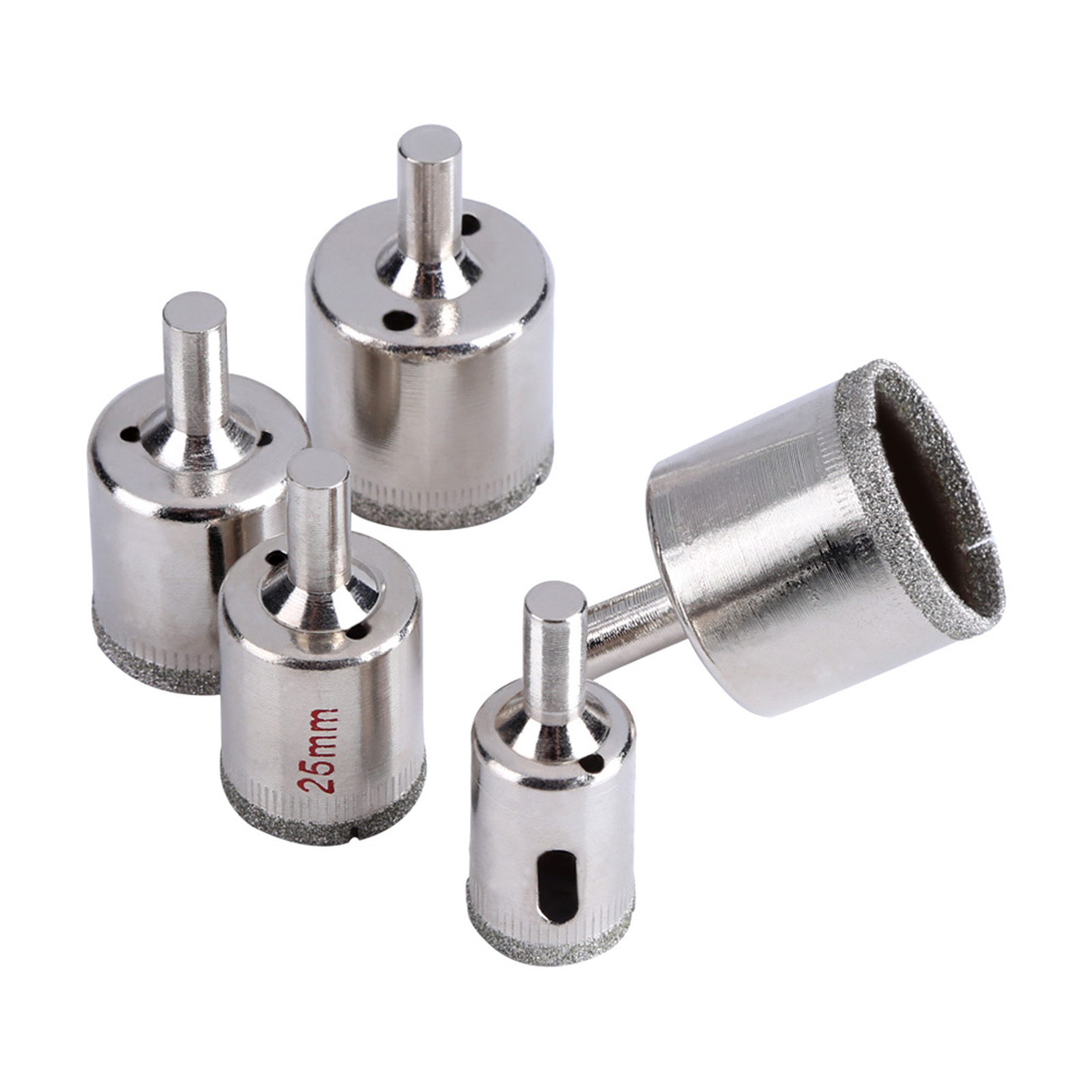 Set Mit 5 Diamant-kernbohrern Für Fliesen, Glas, Marmor, Granit Und Schiefer – Professionelles Bohrwerkzeug