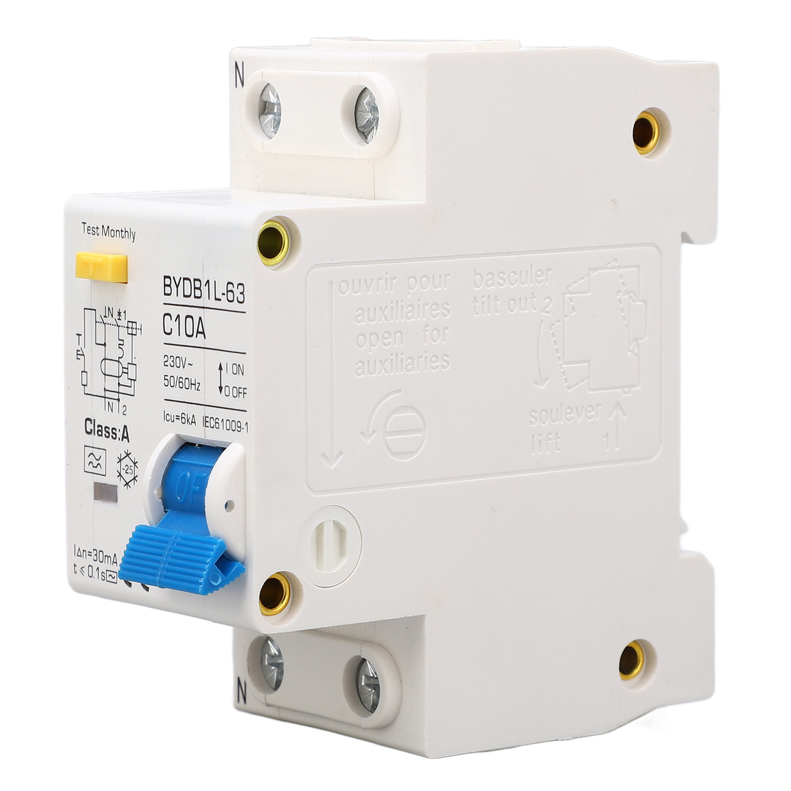 1p+n-fehlerstromschutzschalter 10a 230v Ac Din-schienenmontage, Fehlerstromschutz Für Zuhause