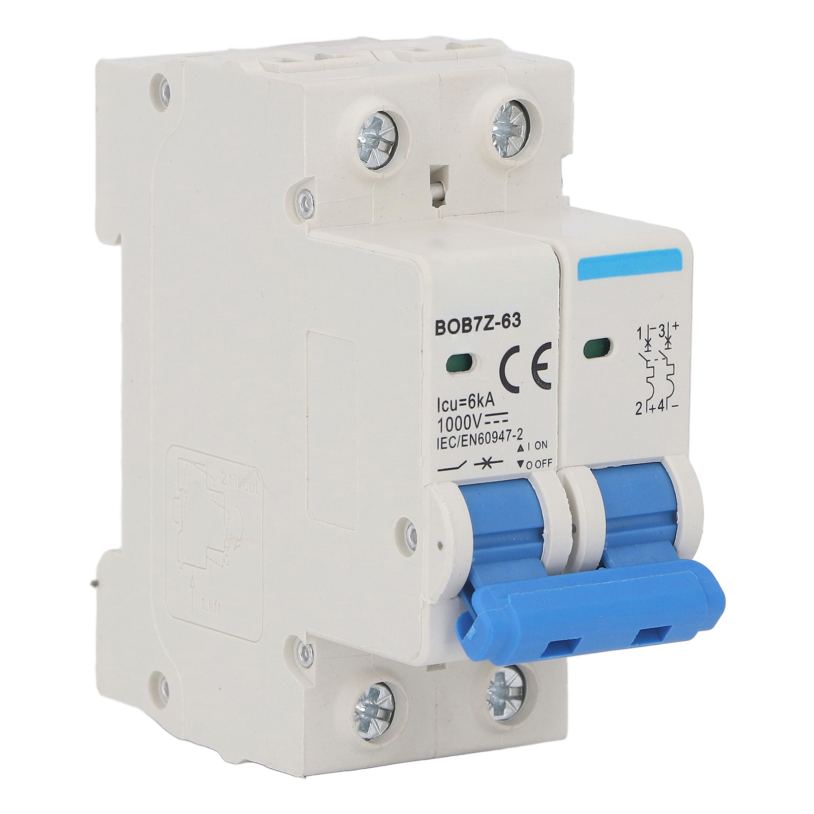 Miniatur-leistungsschalter Dc1000v 2p 6ka Photovoltaik-schutz C16 16a Luftschalter