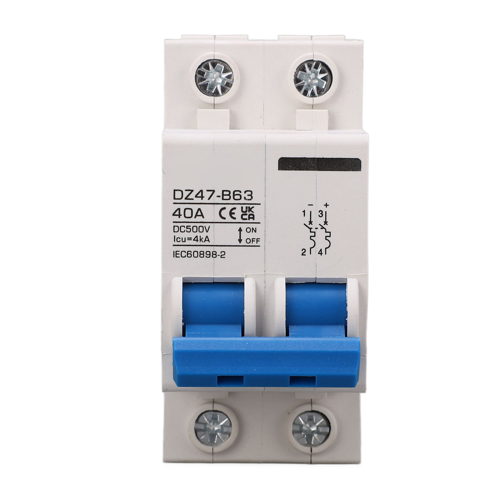 Modularer Din-schienen-leistungsschalter Typ B 2p 40a 500v Dc Für Solar-photovoltaikanlagen Dz47 B63