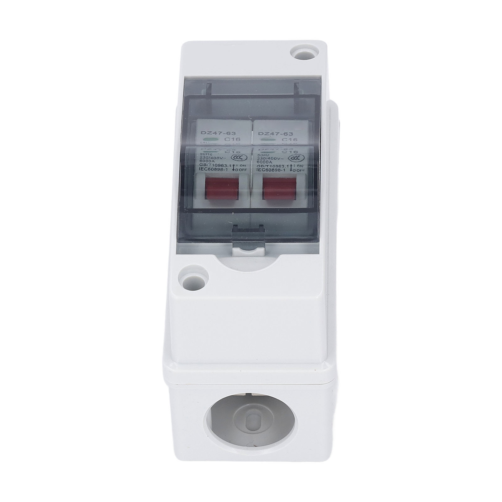 Modularer Leitungsschutzschalter Dz47-63 2p Typ C 230/400v Fehlerstromschutzschalter Wasserdicht Mit Rotem Griff.