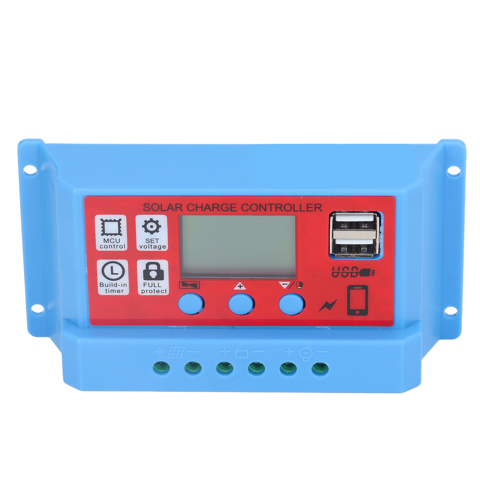 12v/24v Pwm 10a Solarladeregler Mit Lcd-bildschirm, 3-stufiger Photovoltaik-regler