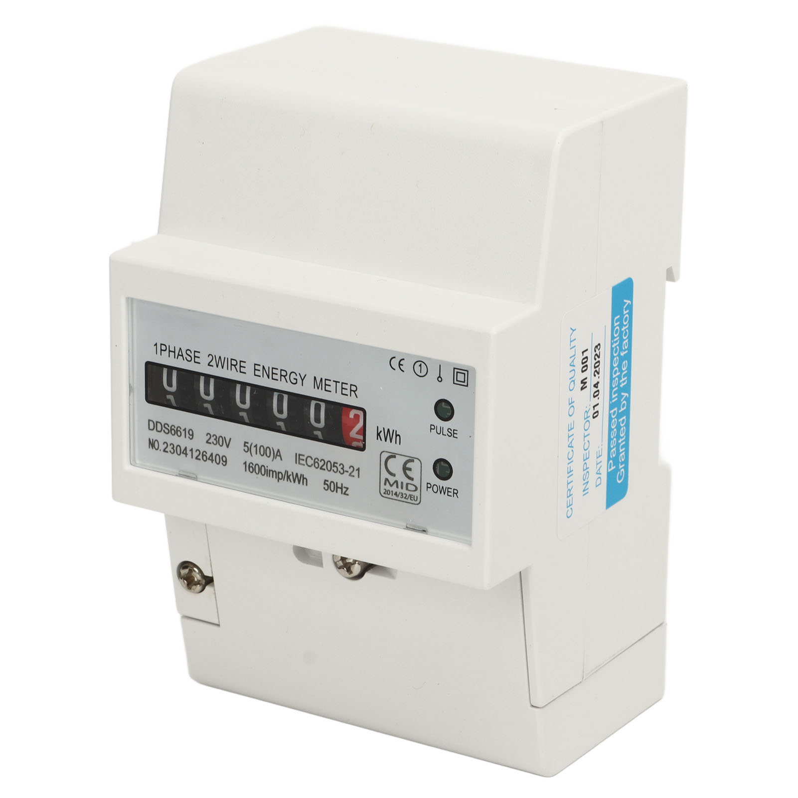 Einphasiger Din-schienen-stromzähler, Wattmeter, Energieverbrauchsmesser, Elektrischer Verbrauch, 230 V, 5 (100) A