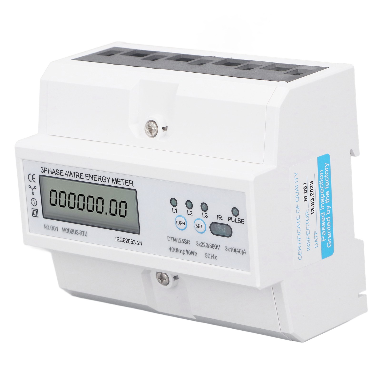 Dreiphasen-digitalstromzähler Mit Vier Leitern, 35-mm-din-schiene, 220 V/380 V, 10–40 A, Elektronische Energiemessung
