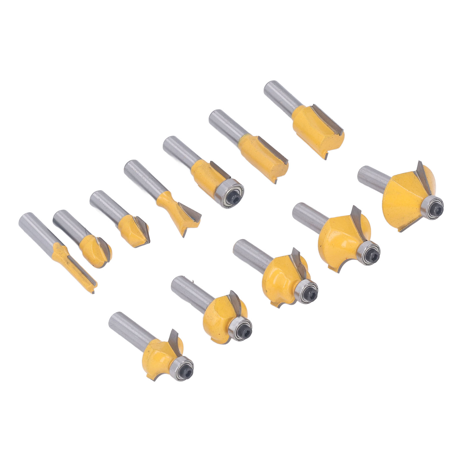 Set Mit 12 8-mm-fräsern, Hartmetallschaft Und Hartmetallklinge, Für Holz, Kantenbearbeitung, Nutenfräsen Und Oberflächenbearbeitung.