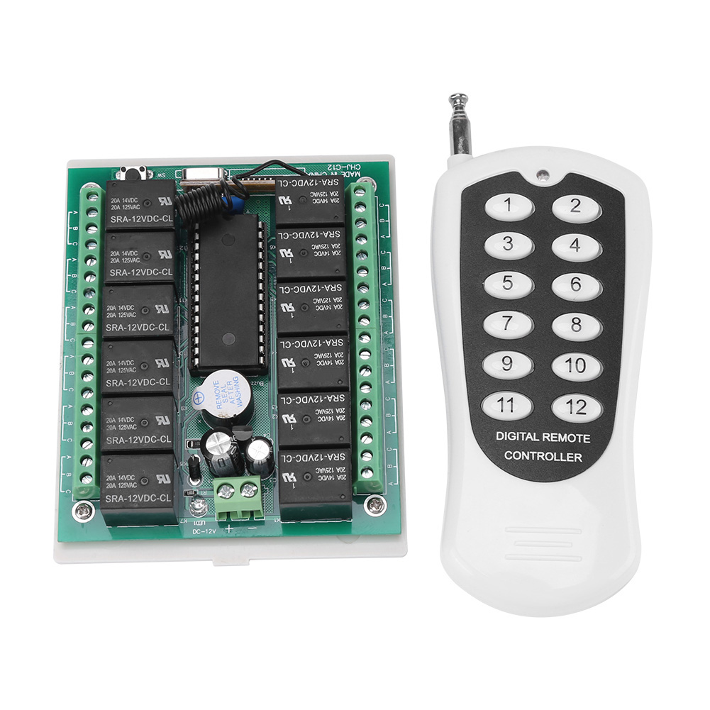 12v Dc 12-kanal-relais-funkfernbedienung Mit Sender Und Empfänger