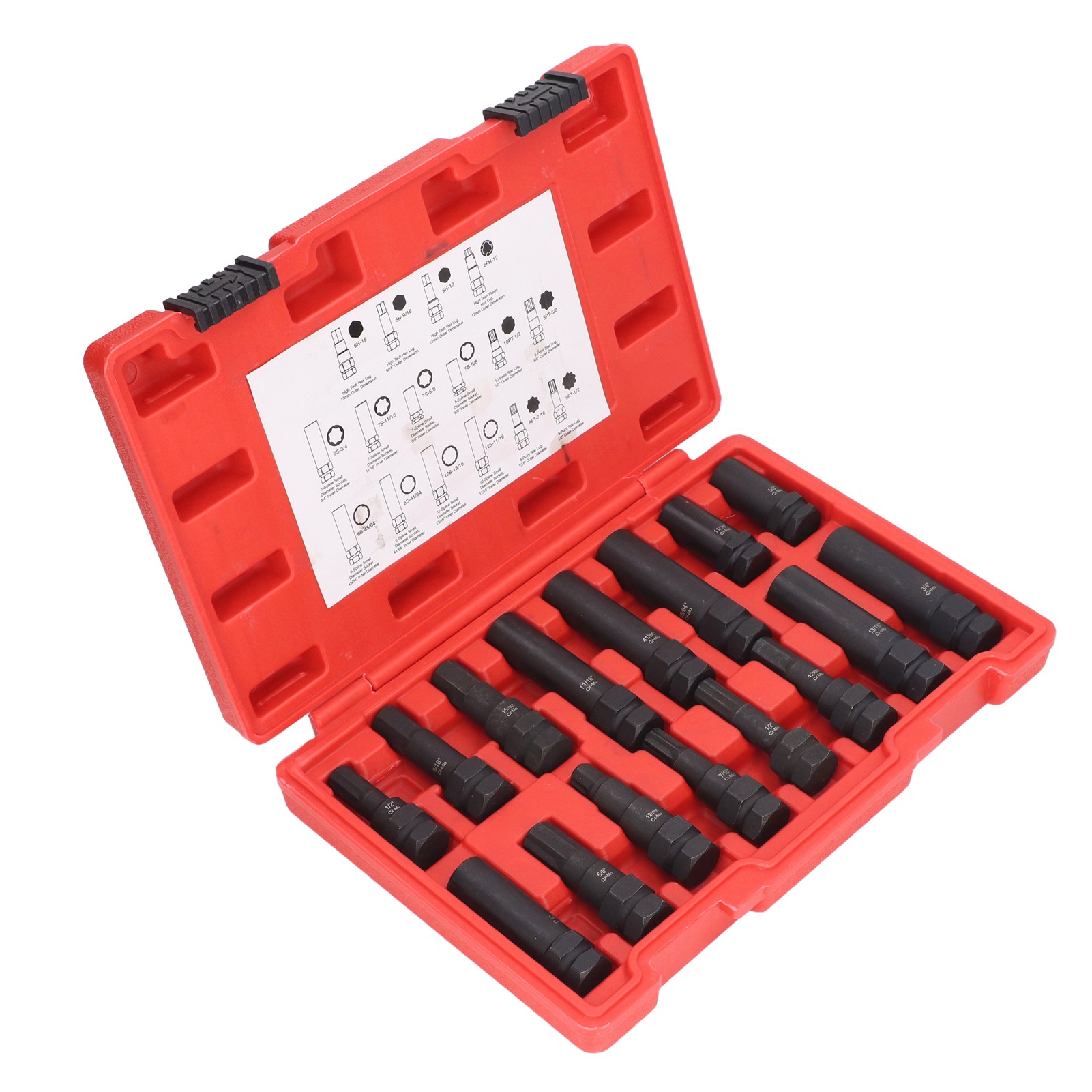 16-teiliges Universal-radmuttern-löseschlüsselset, Sae- Und Metrisches Set, Diebstahlsicherungs-reifenabzieher, Autoreparaturset