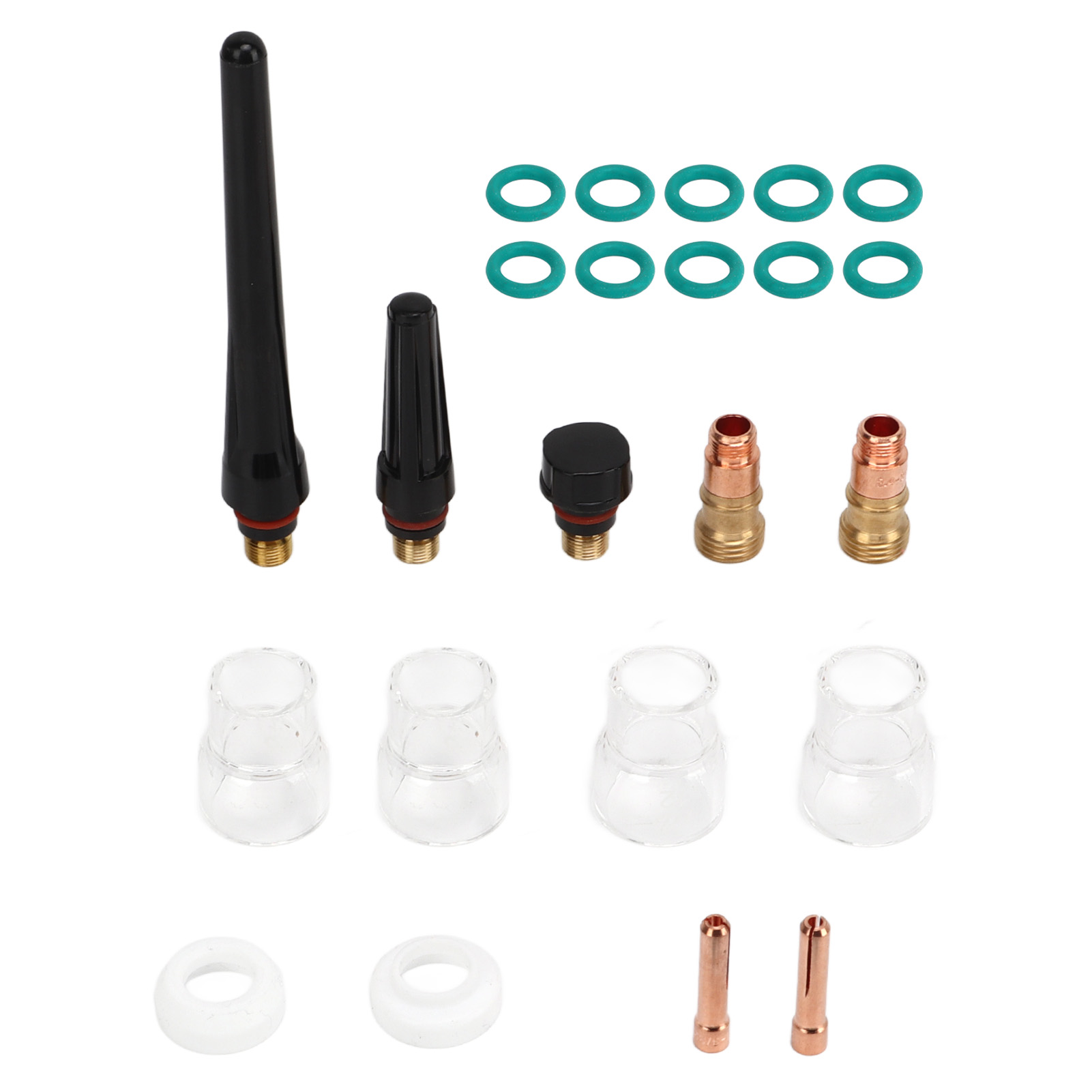 Set Mit 23 Wig-schweißzubehörteilen, Glasdüse, Anschlussstück, Elektrodenklemme, Ptfe-frontabdeckung Für Wp 17 18 26 Brenner