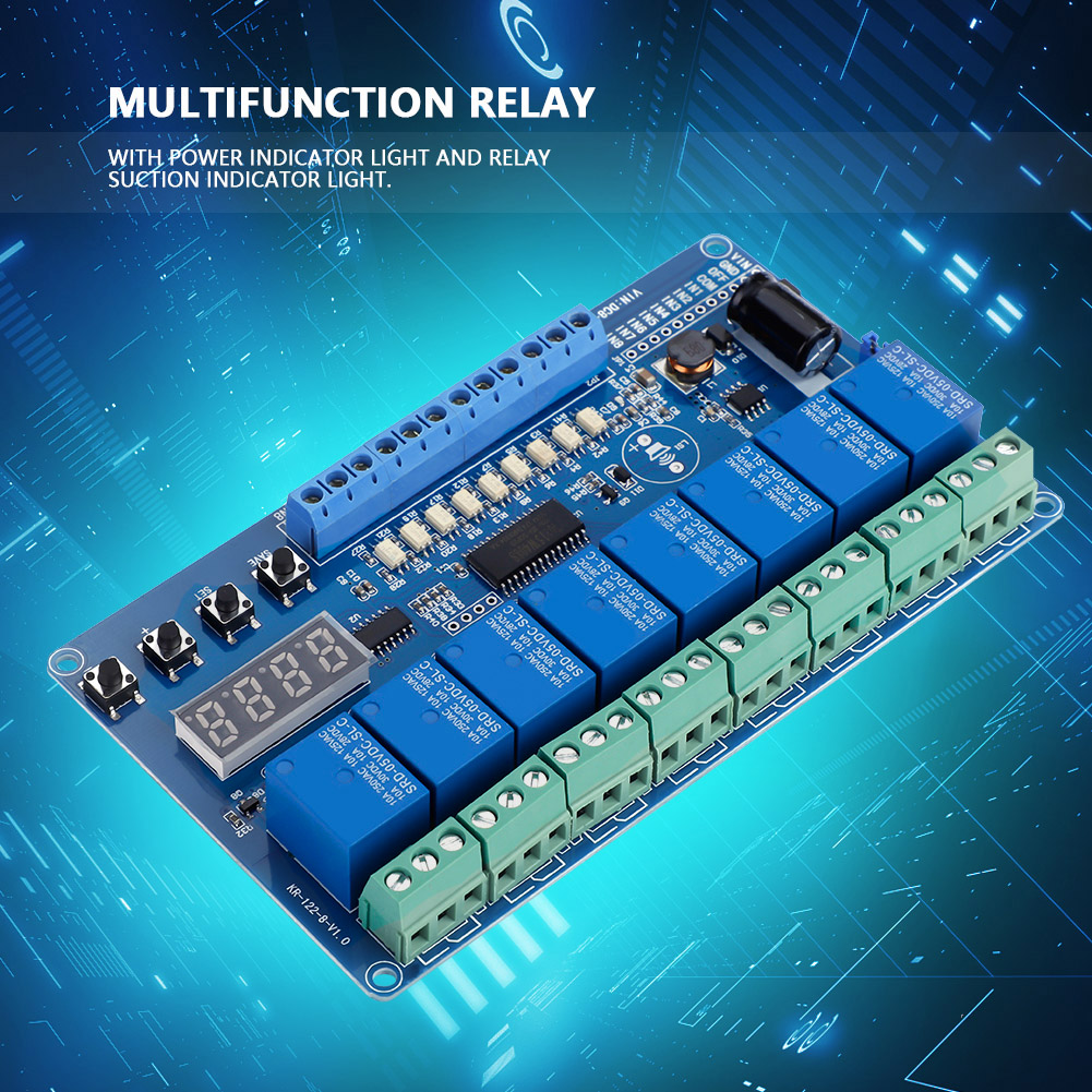 8-kanal 8-36v Multifunktions-zeitverzögerungsrelais Mit Led-optokoppler, Schnittstellenmodulplatine Für Die Industrielle Automatisierung