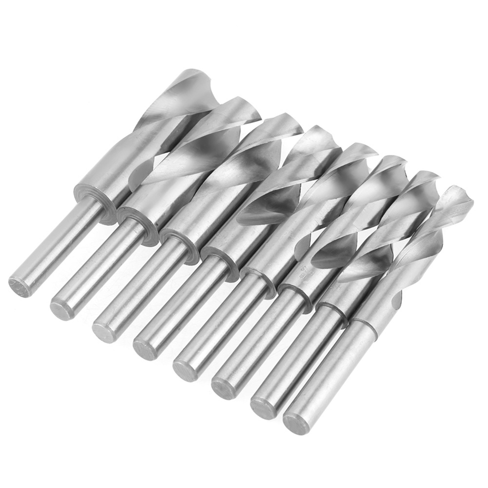 Set Mit 8 Weißen Hss-stahl-spiralbohrern, Industriell Wärmebehandelt