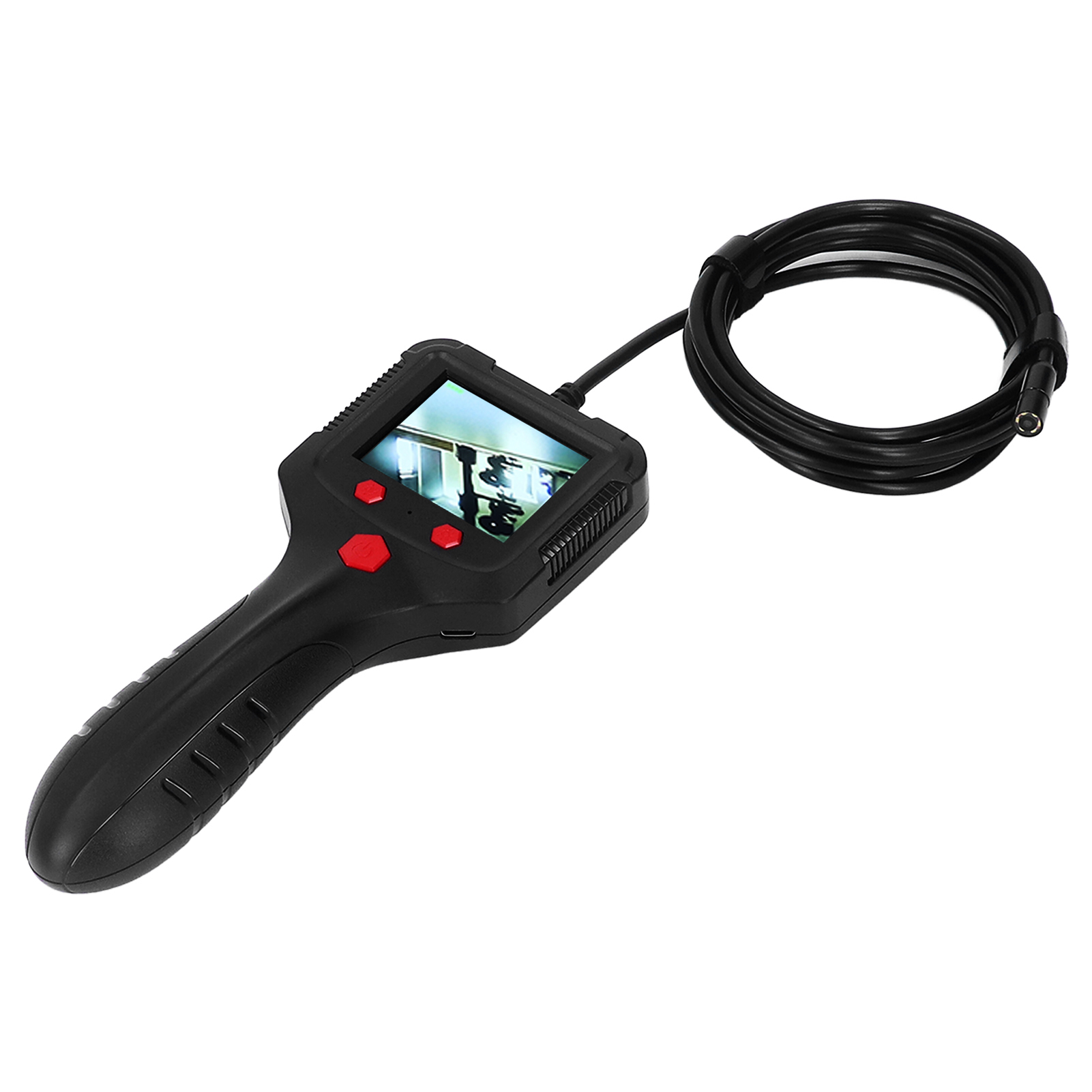 Tragbares Endoskop Mit 2,4-zoll-hd-ips-bildschirm, Rohrinspektionskamera Mit Wasserdichtem, Flexiblem Kabel, Eingebauter Beleuchtung, 5 V