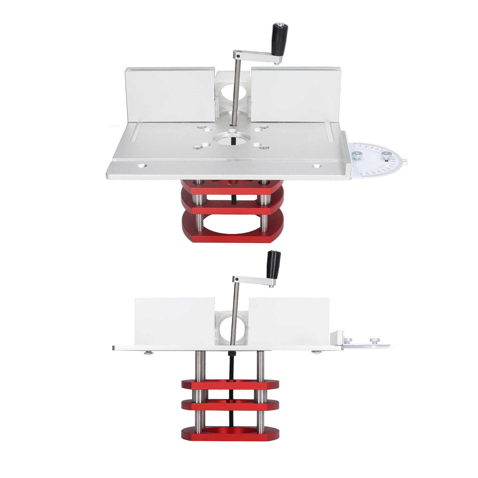 Fräslift-set Mit Deckplatte, Aluminium-hebebasis, Nutfräsen, Bündigfräsen, Anfasen, Arbeitstisch, Silberfarben