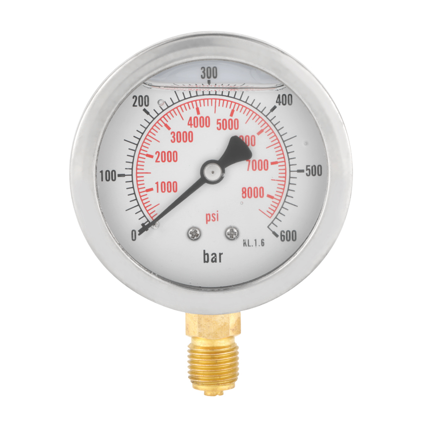 Hydraulisches Wasserdruckmessgerät 0–600 Bar, 63 Mm Zifferblatt, G 1/4"-anschluss, Messwerkzeug