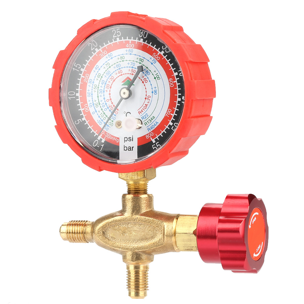 Manometer Für Klimaanlagen-verteiler Mit Ventilen, 800 Psi, 55 Kgf/cm², Kompatibel Mit R404a, R22, R410 Und R134a