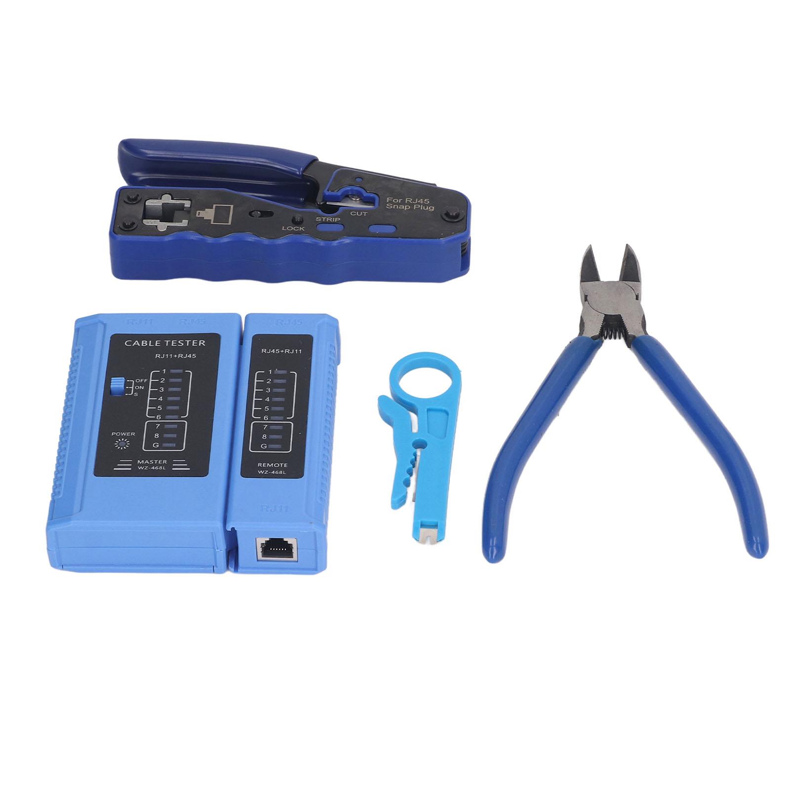 Rj45 8p8c Multifunktions-crimpwerkzeug, Abisolierwerkzeug Und Modulare Steckverbinder Für Cat5e-, Cat6- Und Cat6a-kabel, Komplettset