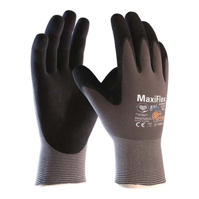FP - atg MaxiFlex Ultimate Nylon-Strickhandschuh grau/schwarz 2455 Größe 7