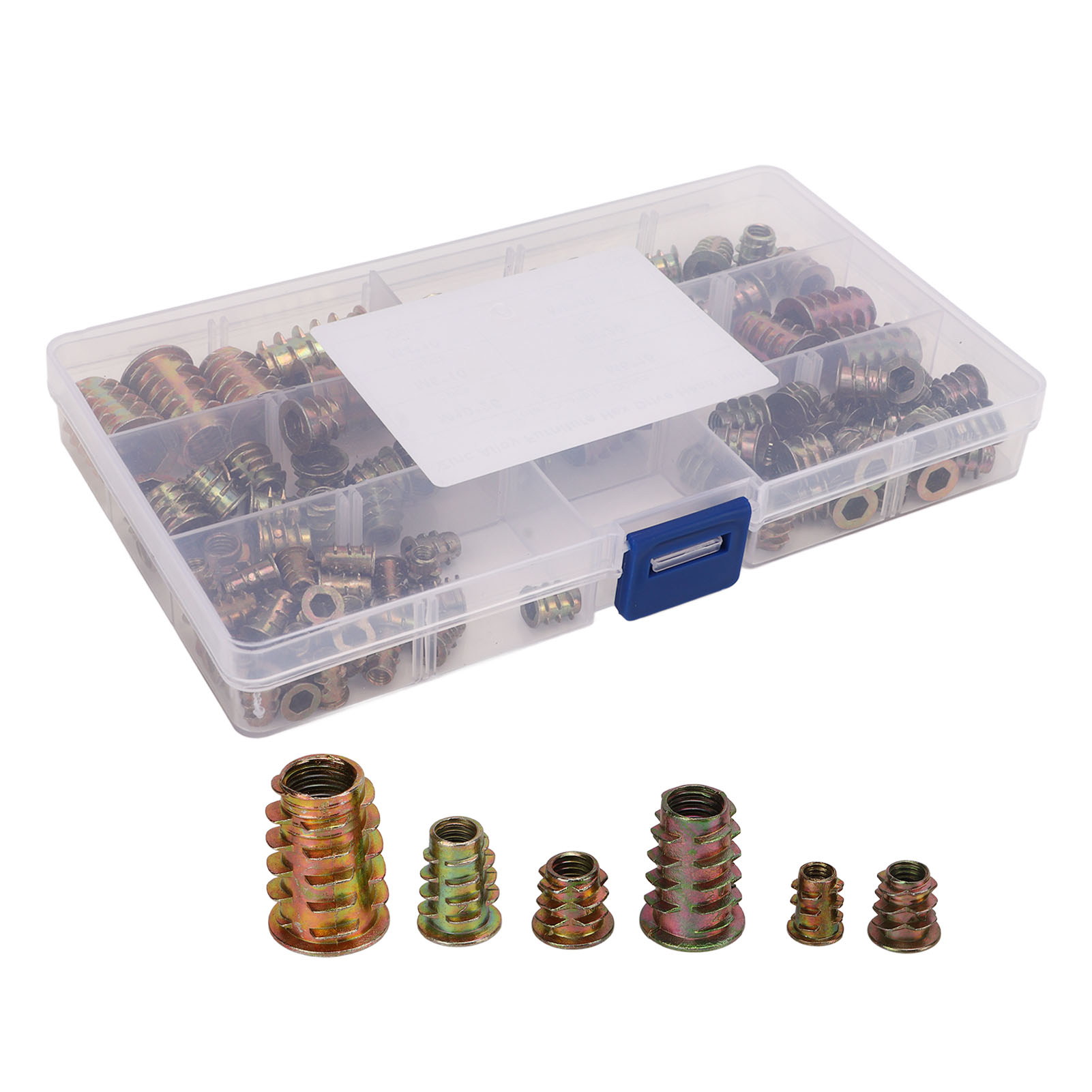 Packung Mit 100 Sechskantmuttern Aus Zinklegierung, Sortiment M4, M5, M6, M8, M10, Hohe Härte, Mit Aufbewahrungsbox
