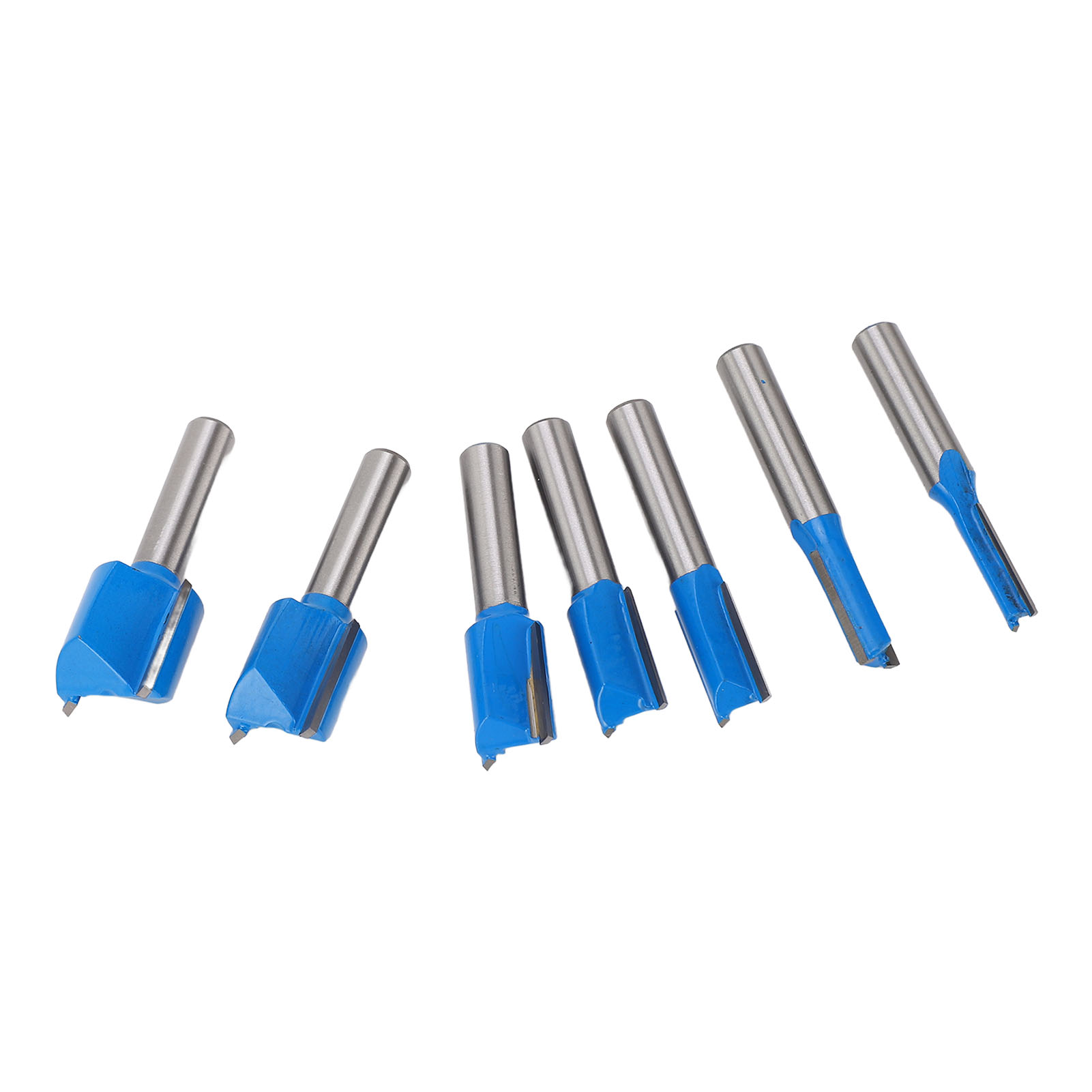 Set Mit 7 Hartmetall-fräsern, 8 Mm Schaft, Doppelt Gerader Schnitt, Schlichtschnitt Für Holz