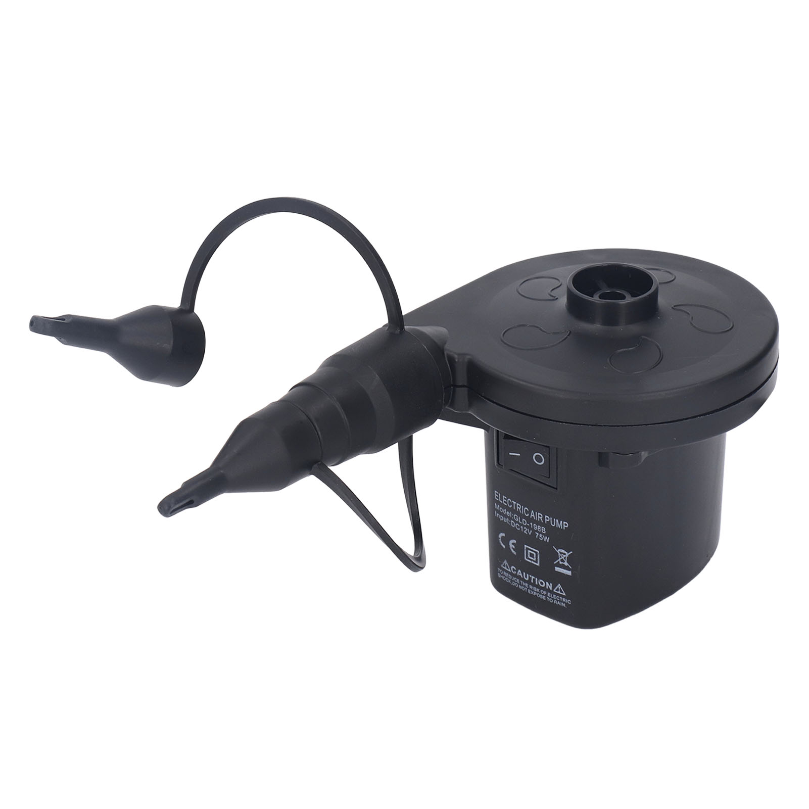 Tragbare, Geräuscharme 75-w-elektro-luftpumpe Zum Aufblasen Und Ablassen Der Luft Mit 3 Düsen, 12 V Gleichstrom