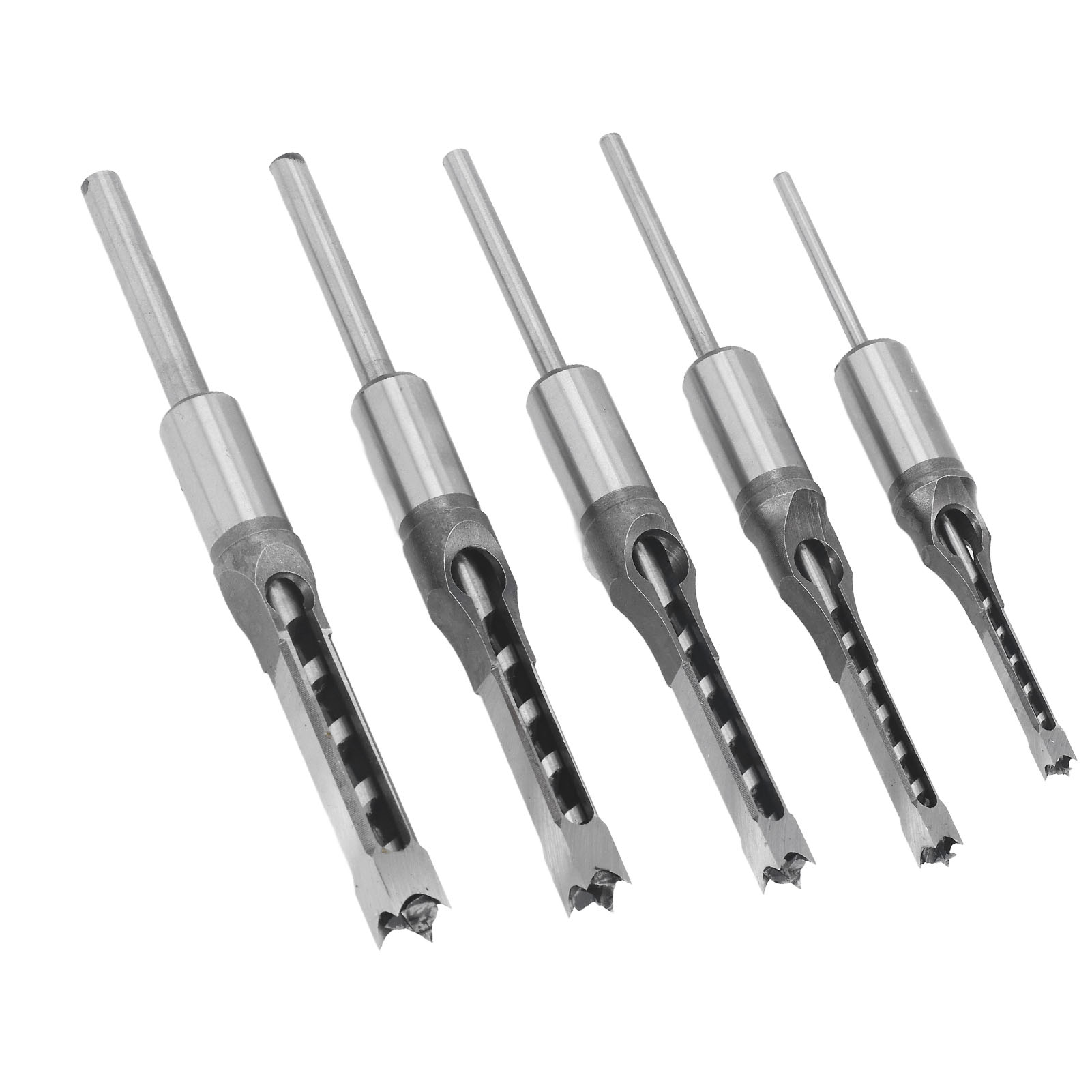 Set Mit 5 Hss-vierkant-holzbohrern, Vierkant-lampenbohrer, Größen 1/4 Zoll, 5/16 Zoll, 3/8 Zoll, 7/16 Zoll, 1/2 Zoll