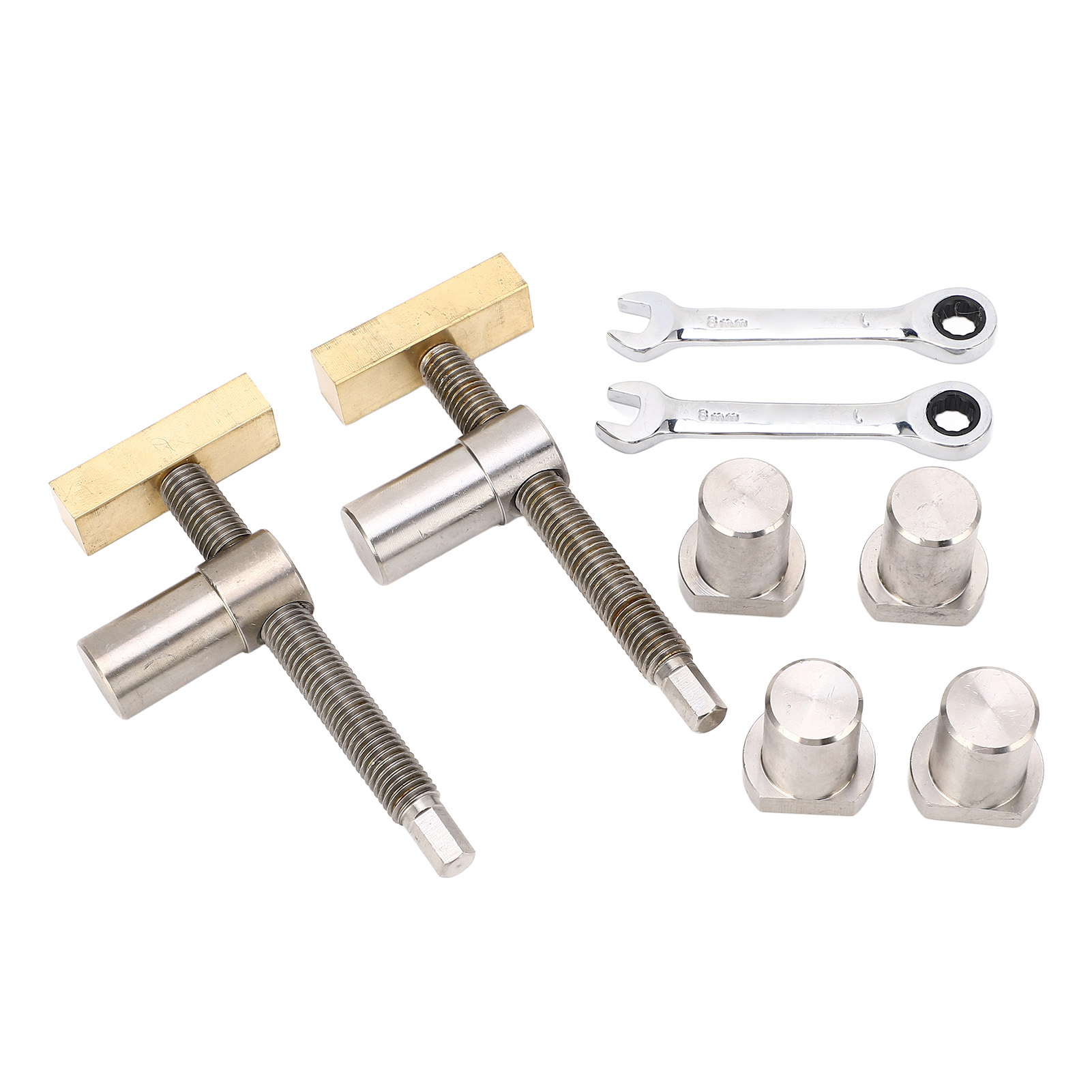 Set Mit 2 Verstellbaren Werkbankklemmen Aus Edelstahl Und Messing, Schnellspanner Für Holzbearbeitung, Büro, Haltevorrichtung, 19 Mm, Stahlfarbe
