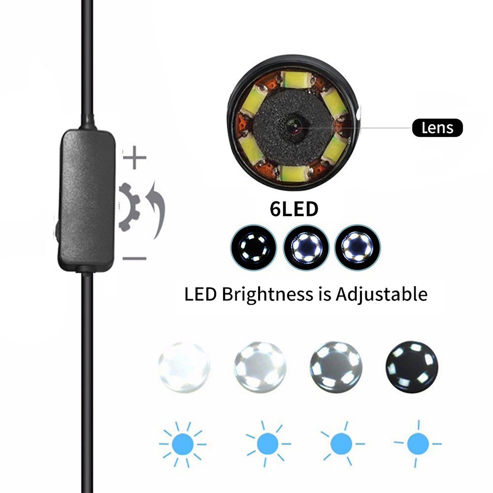 M Langes, Schwarzes, Wasserdichtes Endoskop-usb-otg-kabel Für Inspektionsrohre Mit 2-mp-kamera