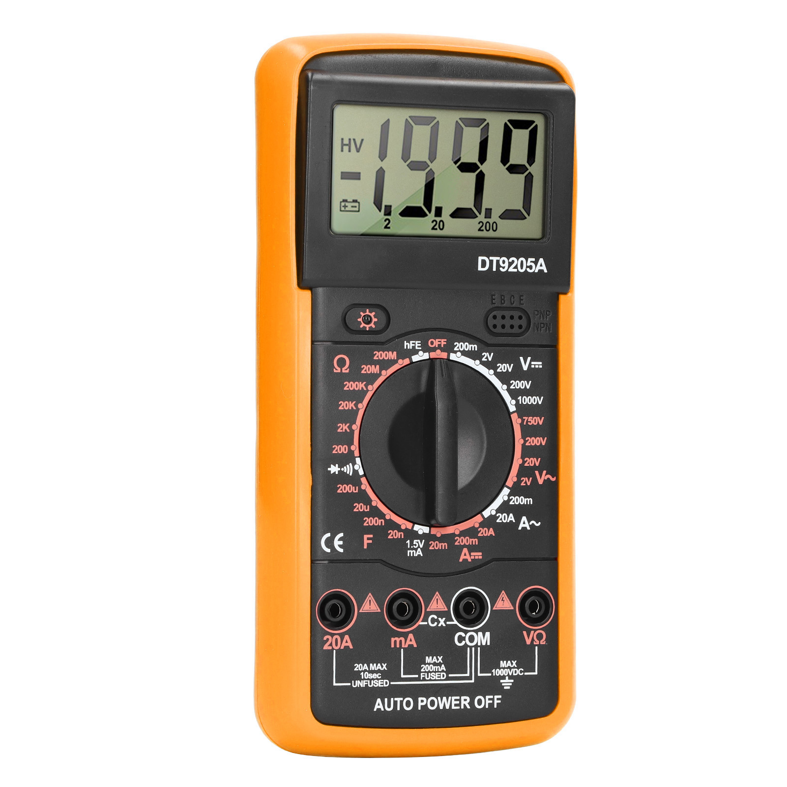 Intelligentes Digitales Lcd-multimeter, Multifunktionaler Stromkreistester, Digitalanzeige, Für Den Heimgebrauch, Orangefarben