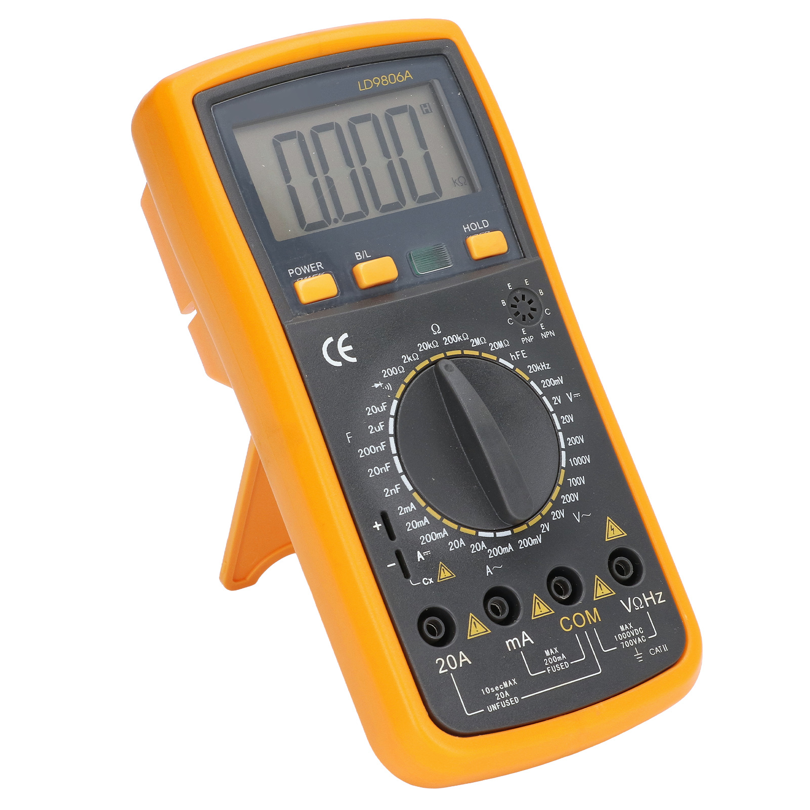 4,5-stelliges Digitales Multimeter Mit Doppeltem Schutz, Hintergrundbeleuchtetem Ständer Und Hd-display Für Den Laboreinsatz.