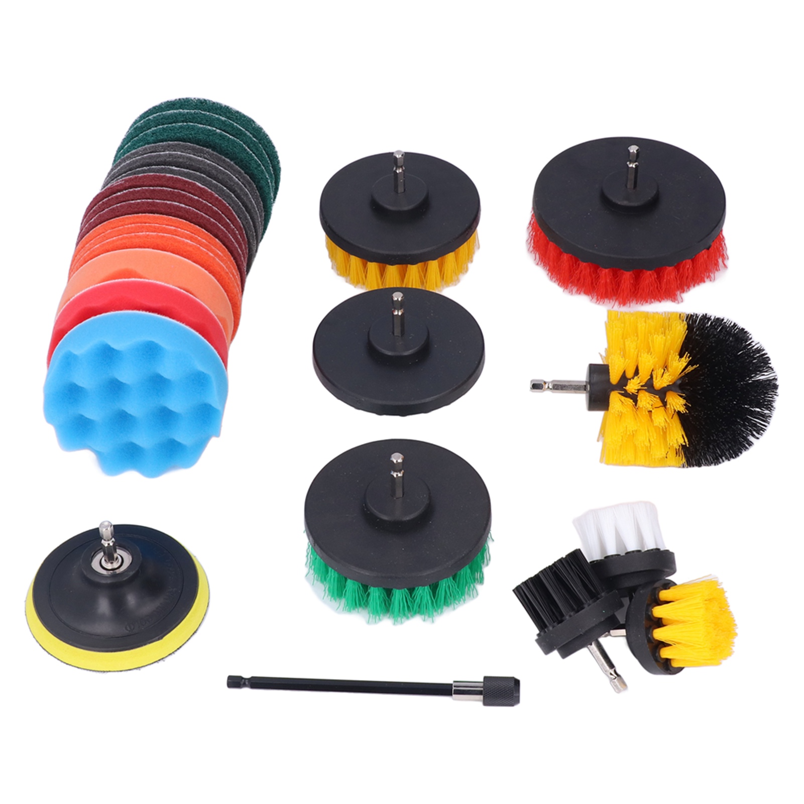 Set Mit 6 Reinigungsbürsten Für Elektrische Bohrmaschinen, 1/4-zoll-sechskantschaftbohrer, Schleifschwamm Zum Abbeizen, Mehrzweck-reinigungszubehör