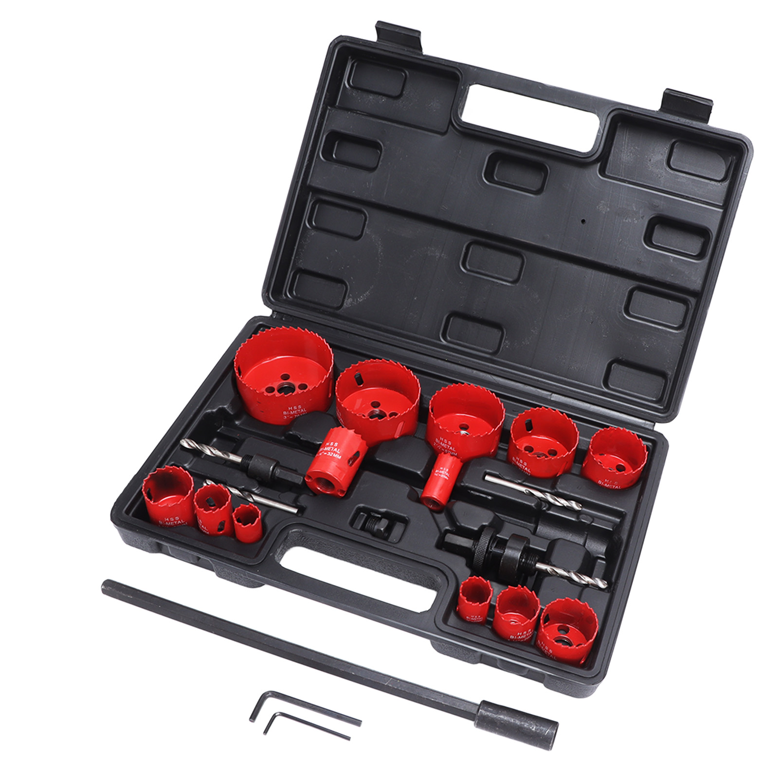21-teiliges Hss-lochsägen-set Mit Schnell Schneidendem Kernbohrer, Verlängerungsstange, Gewindeadapter Und Sechskantschlüssel.