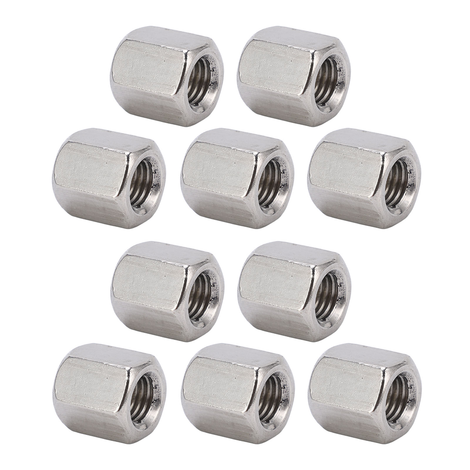 Silberne M12-sechskant-verbindungsmuttern, 10-teiliges Set, Edelstahl, 6-kant, Ersatzteilset