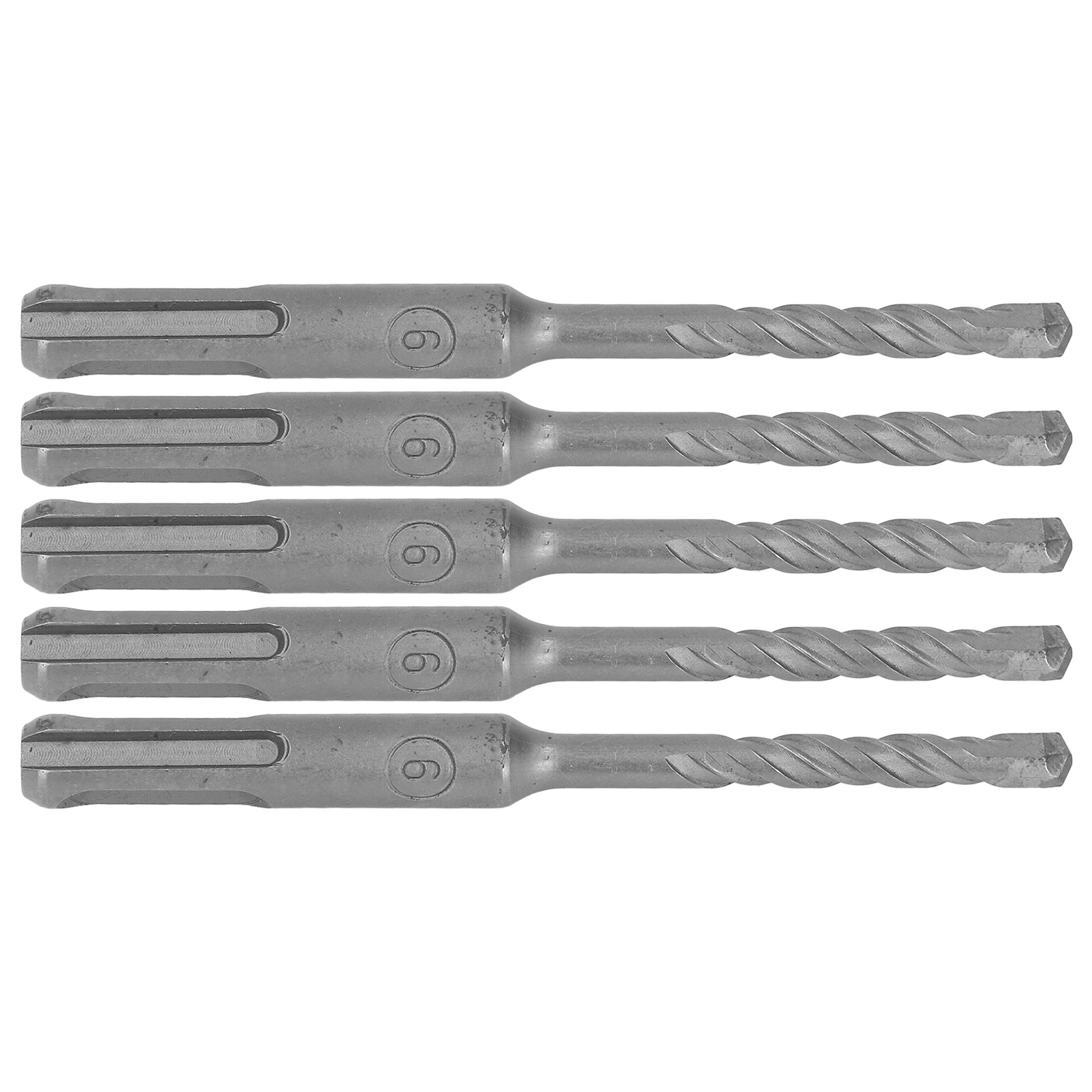 5-teiliges Hartmetall-betonbohrer-set, 2-schneidiger Spiralbohrer Für Ziegel Und Stein, 6 Mm Durchmesser, 110 Mm Länge, Schlagbohren