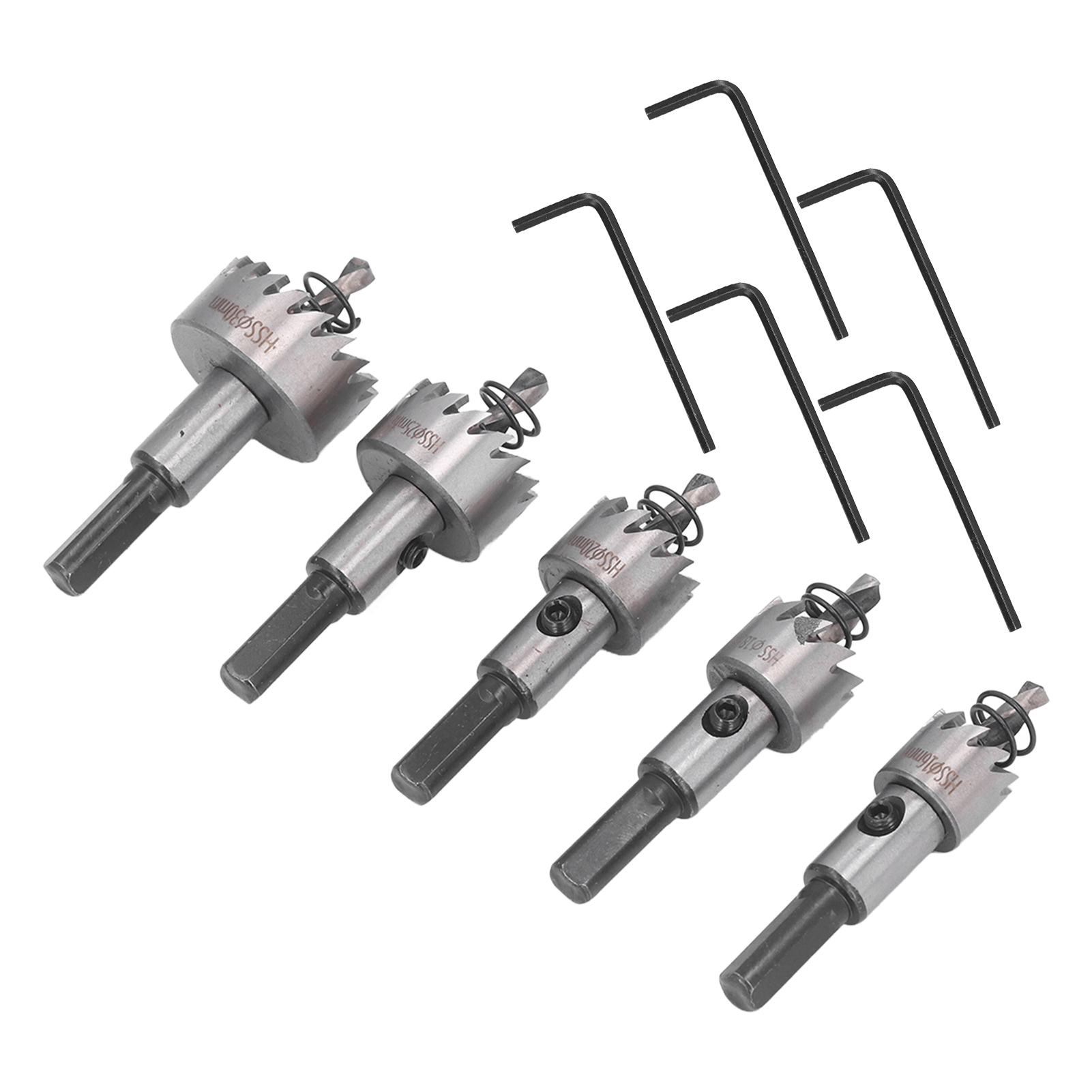 Set Mit 5 Hss-lochsägen 16-30 Mm, Bohrer Für Gipskarton, Blech Und Metall