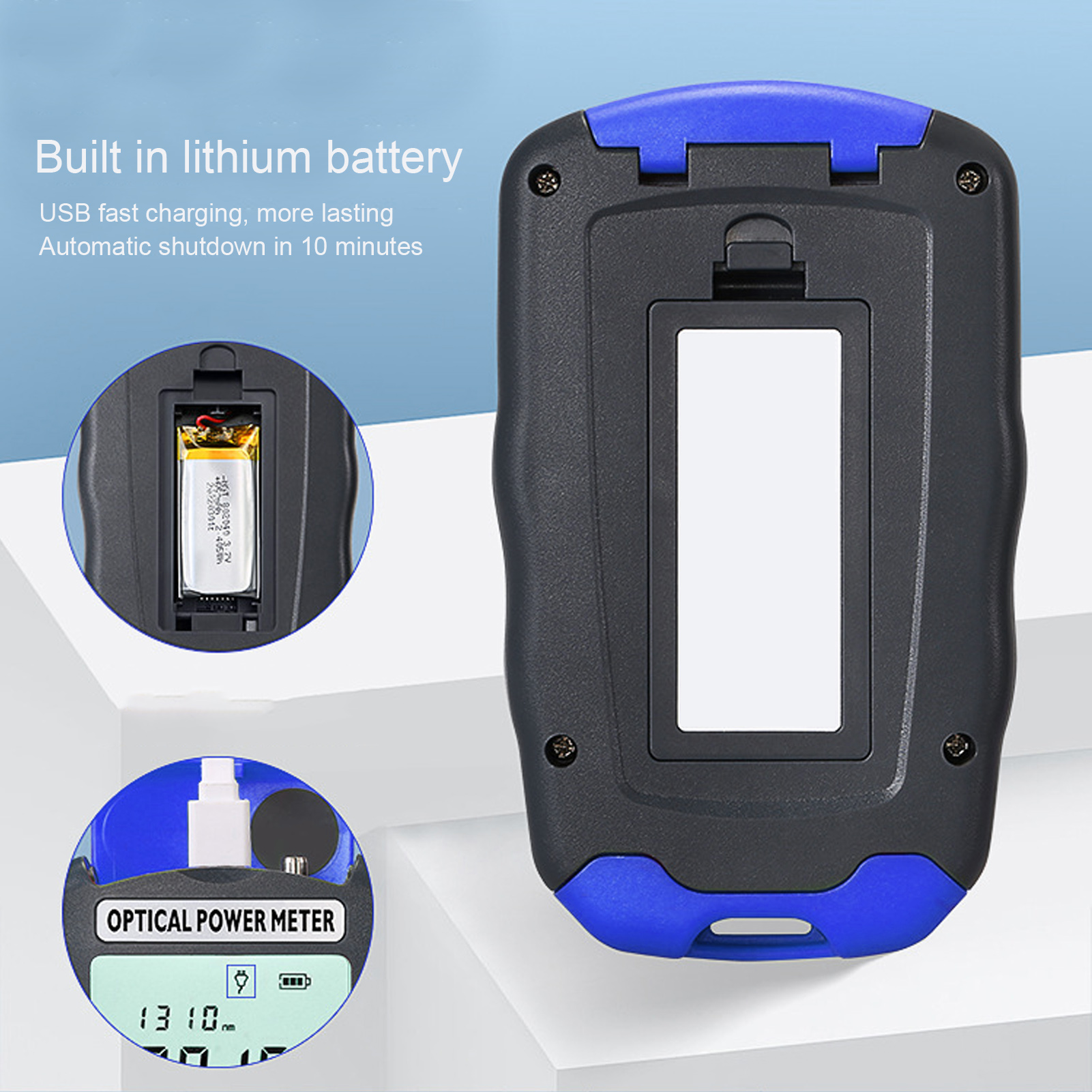 Mini 3-in-1 10km Glasfaser-leistungstester Mit Led-beleuchtung, Universeller Fc/sc/st-schnittstelle, -70+10dbm-bereich, Modell Aua Dc70