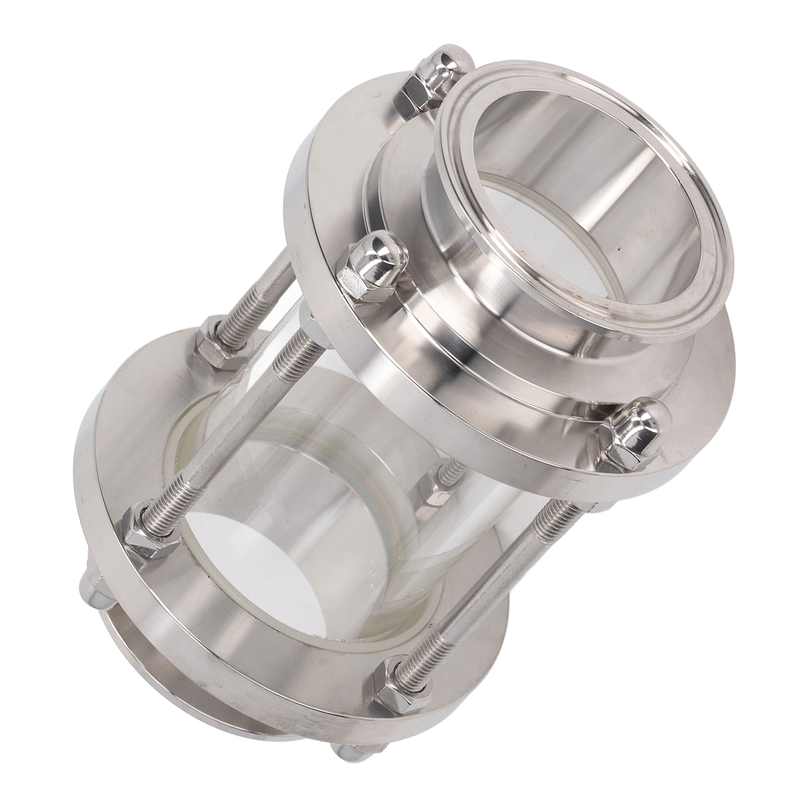 76 Mm Edelstahl-inline-schauglas, Gerade, Mit Kragenenden, Für Öl Und Luft