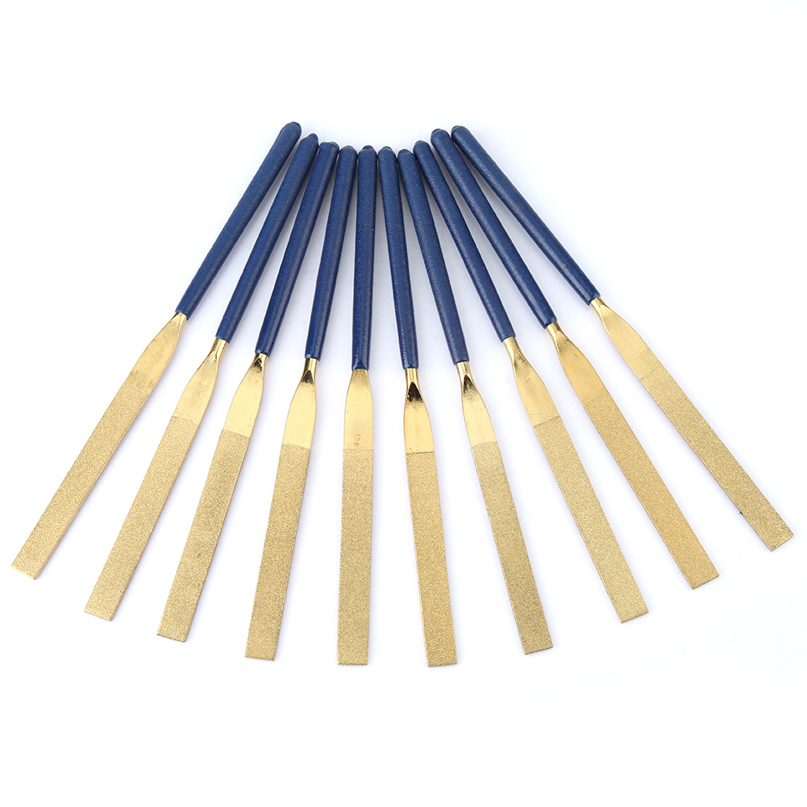 Set Mit 10 Flachen Diamantfeilen, Hohe Verschleißfestigkeit, Schmuckreparaturwerkzeug, 5 X 180 Mm