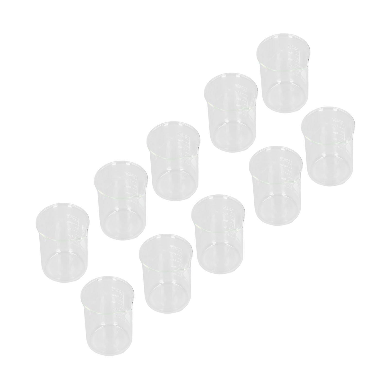 Set Mit 10 Wissenschaftlichen Glasbechern, 250 Ml Großes Fassungsvermögen, Gut Sichtbare Skala, Laborgerät Für Experimente
