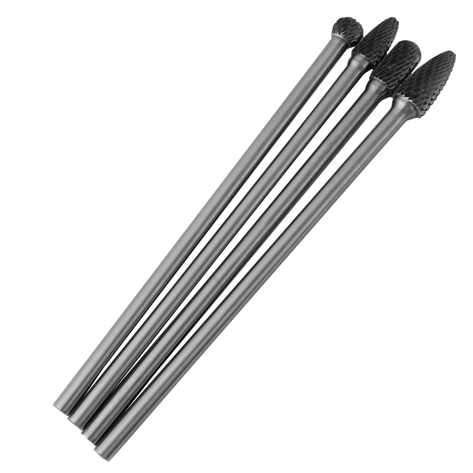 Satz Mit 4 Vollhartmetall-rotationsfräsern, Doppelschneide, 6 Mm Schaft, Metallbearbeitungswerkzeug
