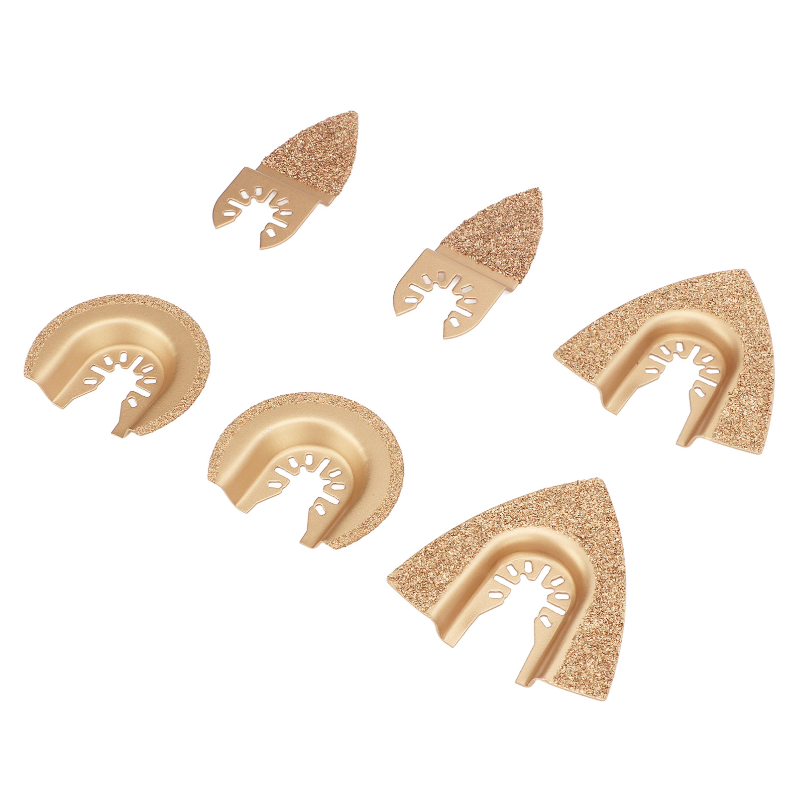 Set Mit 6 Universellen, Oszillierenden Sägeblättern Aus Hartmetall, Halbkreisförmig, Dreieckig, Fingerförmig, Zum Schneiden Von Fliesen