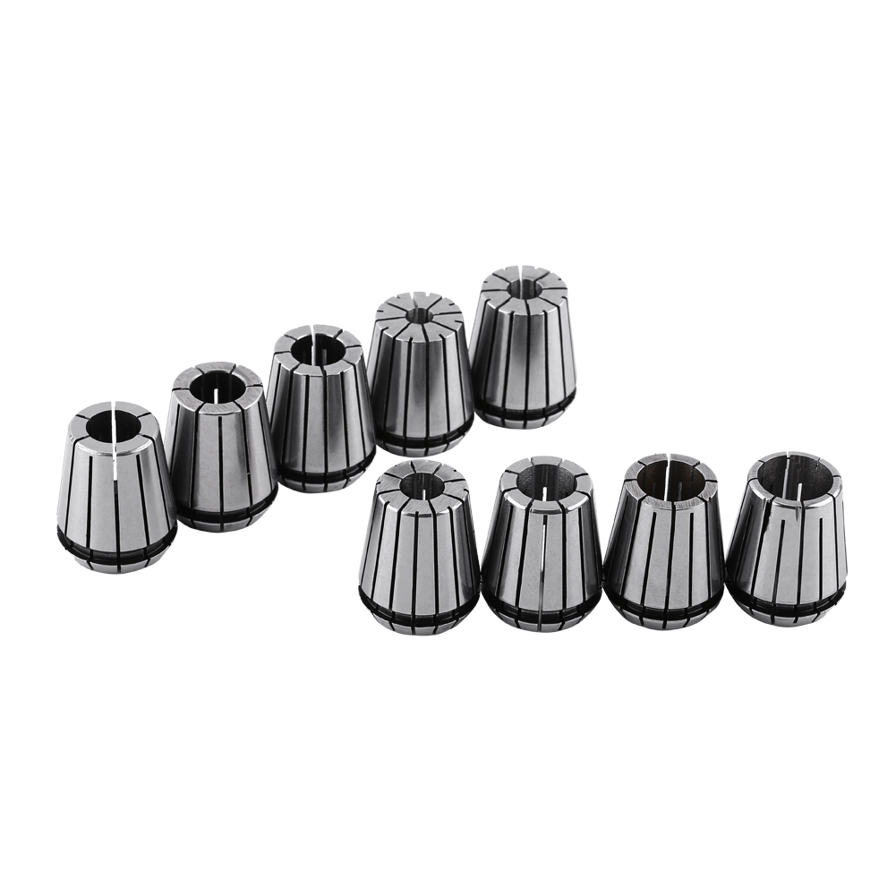 Satz Mit 9 Er32 2-20 Mm Spannzangen Für Cnc-fräsen, Drehen Und Gravieren, Gehärteter Stahl