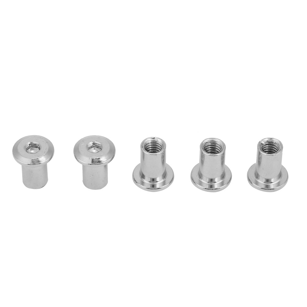 Sechskant-flachmuttern Aus Vernickeltem Stahl Mit Rundkopf Für Möbel, 50er-packung, M6x15 Mm