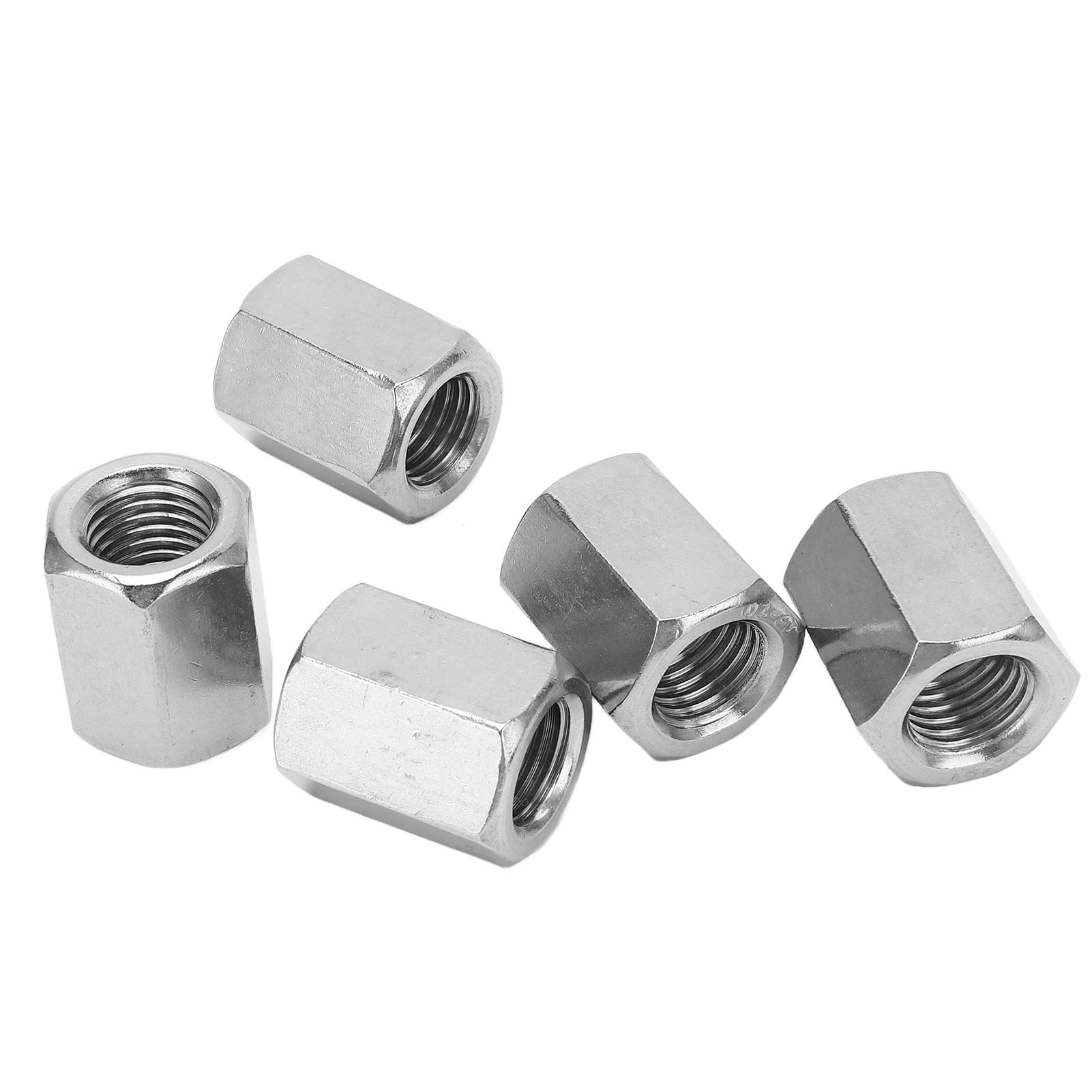 Silberne M16-sechskant-verbindungsmuttern, 5er-pack, Robuster Und Rostfreier Edelstahl