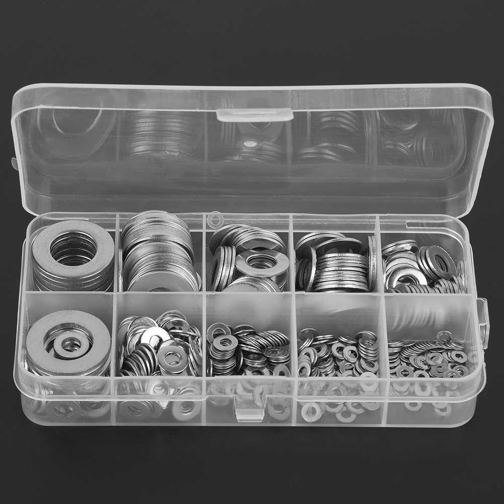 Flache Unterlegscheiben Aus Edelstahl, Packung Mit 580 Stück, Schrauben Und Muttern M2, M2,5, M3, M4, M5, M6, M8, M10, M12, Flache Dichtung