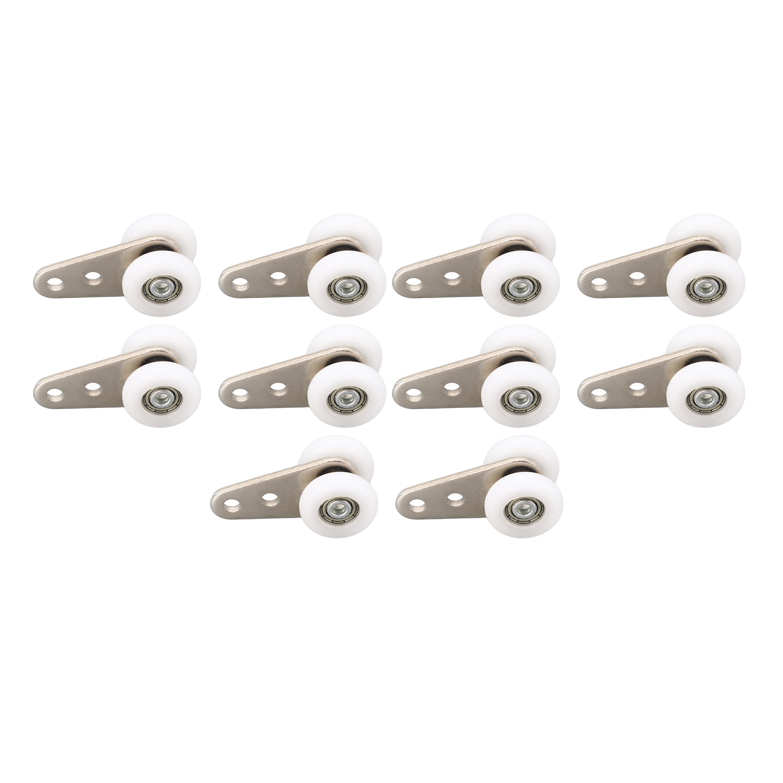 Set Mit 10 23-mm-nylonrollen Mit Edelstahlhalterung Für Schiebetüren Und -fenster – Weiße Aufhängungsrollen