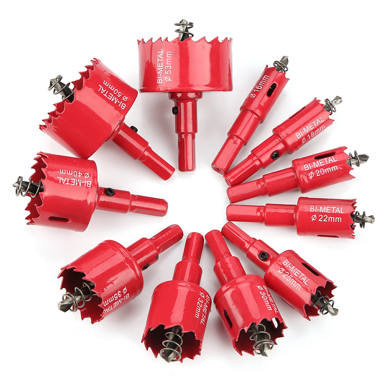 11-teiliges Set Aus 16-53 Mm M42 Hochgeschwindigkeitsstahl-bimetall-lochsägen Mit Kernbohrern
