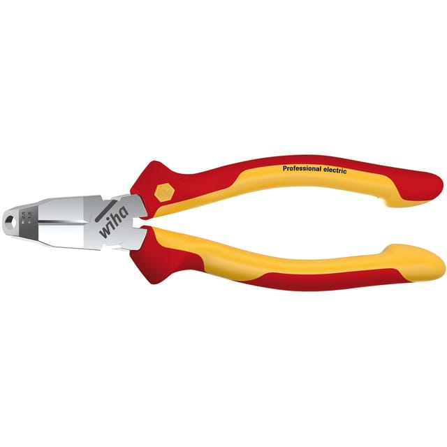 Installationszange TriCut electric vde (38552), Seitenschneider + Abisolierzange + Abmanteln Elektrikerzange für Schalter + Steckdosen 170 mm - Wiha
