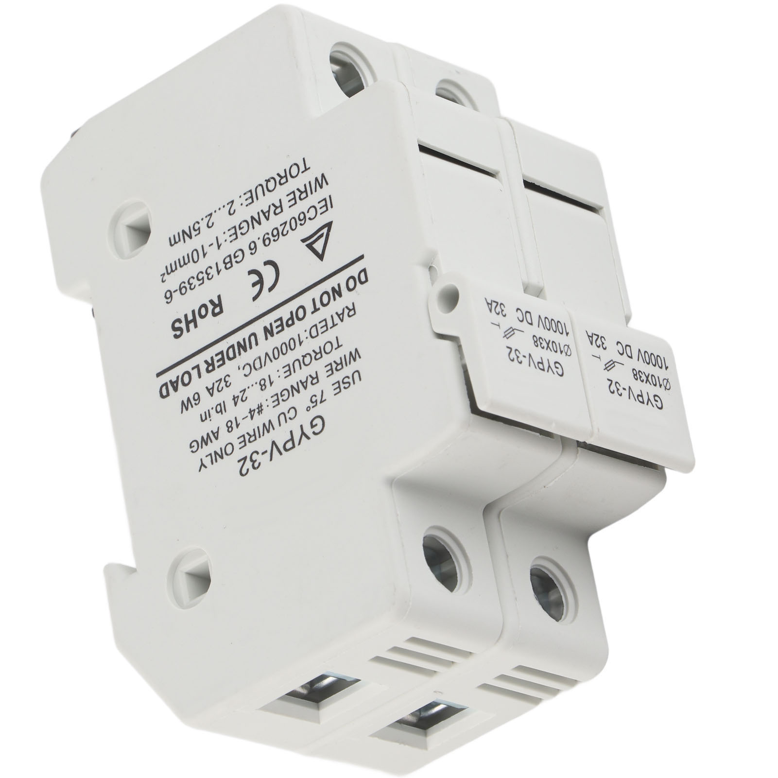 2er-pack Pv 32a 2p 1000vdc Sicherungshalter Mit 15a Sicherung, Kurzschluss- Und Überlastschutz Für Solarmodule