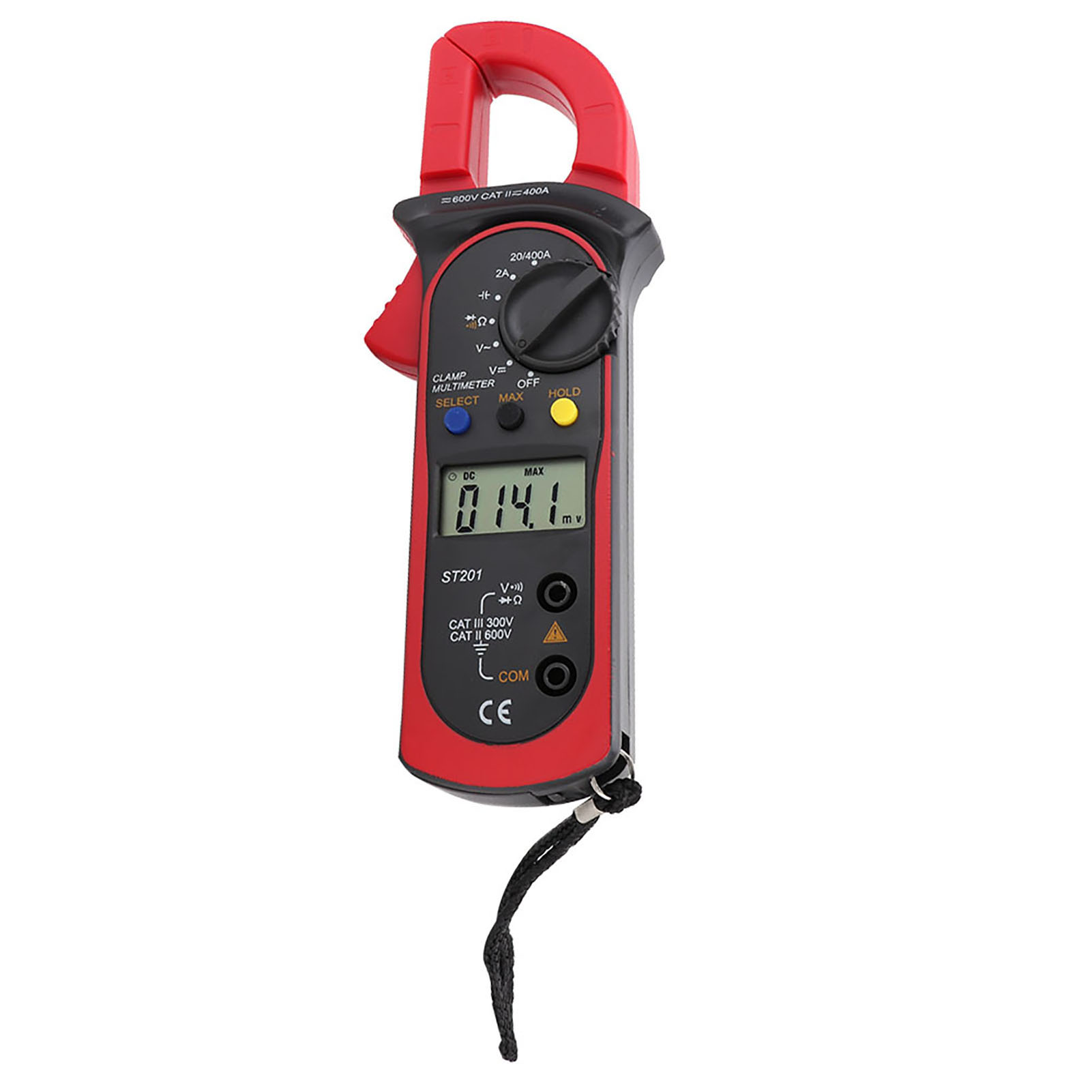 St201 Digitales Stromzangenmessgerät, Ac/dc-strommultimeter, Diodenspannungsprüfer, Rot